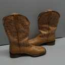 SheSole Cowboy Boots For Women Wide Square Toe Mid Calf Ladies Western Cowgirl Boots (US 8, Brown)