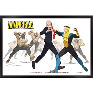Trends International Invincible: Season 3 - White Room Teaser One Sheet Wall Poster, 34L x 22.4W, Black Framed Version