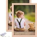 5x7 Picture Frame, OAK Wood Photo Frame with Perspex Glass for Vertical or Horizontal Tabletop Wall Display for Photos, Paintings, Posters, Artwork, Birthday Christmas Gift, Set of 2