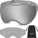 Fygrip 3D Eye Mask Sleep Mask for Men & Women, 100% Pressure-Free & Light Block-Out Eye Mask for Sleep with Easy Adjustable Strap, Night Eye Cover for Travel, Grey