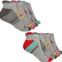Compression Ankle Socks for Men & Women  Stretch Fit, Cushioned Support & Breathable Comfort, Size 7-10 (Grey (Assorted) - 8 Pk)