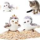 Potaroma Cat Toys 2 Pcs Flapping Sandpiper Pair-Mate, Lifelike Birds Chirp, Chargeable Touch Activated Kitten Fun Interactive Kitty Exercise with Catnip for All Breeds