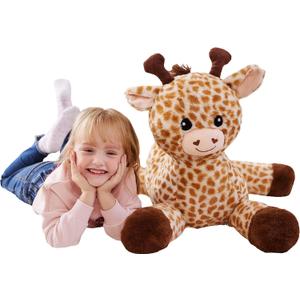IKASA Large Giraffe Stuffed Animal Plush Toys,Soft Toy 30" Giant Cute Huge Big Size Jumbo Kawaii Fluffy Plushy Fat Oversized Plushie,Gifts for Kids