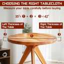 Vintage Floral Round Tablecloth  Fitted Circle Table Cover with Elastic Edge, Waterproof & Washable Polyester Table Cloth for 35" to 42" Indoor/Outdoor Tables (Botanic Lace)