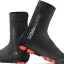 ROCKBROS Cycling Shoe Covers Warm Bike Shoe Cover Warmer Water Resistant Windproof Bicycle Overshoes for Mountain Road Bike Shoes (Medium, Black)