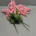 Duovlo Silk Wisteria Flower Artificial 2.13 Feet Hanging Wisteria Vine Fake Flower Bush String Home Party Wedding Decoration,Pack of 4 (Pink)