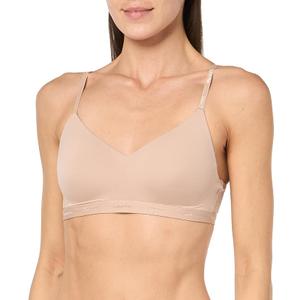 Calvin Klein Women's Form to Body Lightly Lined Bralette (Medium, Beige)