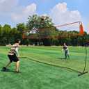 12FT/18FT Portable Volleyball Training Net for Hitting or Serving Drills, Outdoor & Indoor Freestanding Practice Net With Height Adjustable, Carry Bag