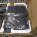 FITUEYES Floor TV Stand for 32-75 inch TV with Power Outlet, Tall TV Mount for Bedroom Living Room with Tempered Glass Base, TV Stand with Mount Holds Up to 88lbs MAX VESA 600x400mm,Black