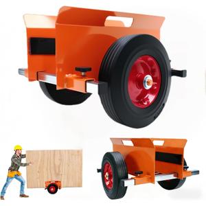 SST Heavy Duty Panel Dolly 1100LBS Capacity, Adjustable Drywall Mover & Door Cart for Slab, Wood Panels, Sheet Material Handling in Garage Warehouse Construction (Orange Black)