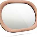 Renzo Baby Car Mirror - Rear Facing Car Seat Mirror for Infants - Extra Large, Shatter-Resistant, 360 Adjustable, Tool-Free Installation - Fits Most Cars, SUVs & Trucks (Blush Pink)