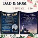 to My Dad from Daughter Flannel Fleece Throw Blanket 60"x50", Grateful Love Birthday Gift Throws Blankets, Happy Father's Day Present for Sofa, Super Cozy Lightweight Father Gifts Idea