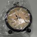 Vintage Retro Analog Alarm Clock, 4 inch Super Silent Non Ticking Small Clock with Night Light, Battery Operated, Simply Design, for Living Room, Bedroom, Bedside, Desk, Gift Clock (Roman)