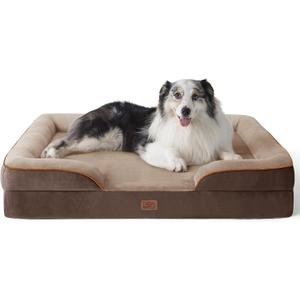 Bedsure Orthopedic Dog Bed for Extra Large Dogs - XL Washable Dog Sofa Beds Large, Supportive Foam Pet Couch Bed with Removable Washable Cover, Waterproof Lining and Nonskid Bottom, Brown