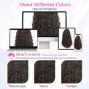 Isaic Ponytail Extension 16 Inch Long Wavy Curly Ponytails Drawstring Ponytail for Black Women Dark Brown Pony Tails Hair Extensions Synthetic Hairpiece for Daily Use