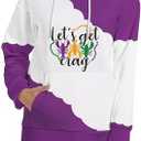TMSD Women's Mardi Gras St.Patrick's Day Long Sleeve Hoodie with Pocket, XXL 