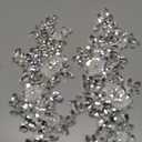 Handmade Shining Rhinestones lace Applique Patches Sewing Beads Sequins Stone Trim Accessories for Wedding Dress 1 Pair/Bag 11X4.3inches (Silver)