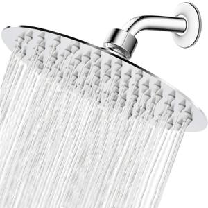 NearMoon Rain Shower Head, Ultra-Thin Design-Pressure Boosting, Awesome Some Experience, High Flow Stainless Steel Rainfall Head (8 Inch,Chrome Finish)