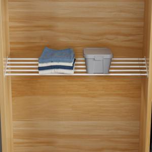 FIRJOY Expandable Wall-Mounted Closet Shelf Organizer, Adjustable Storage Rack, Heavy Duty (White, 46" - 56.5")