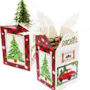 2 x Gia's Kitchen Christmas Treat Gift Containers, 20 Pack - 3D Christmas Gift Boxes to Hold Delicious Holiday Treats - Perfect Cookie Holders for Gift Giving, Party Favor Bags - Festive Farm