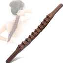 Goodtar Guasha Wood Stick Tools Wooden Therapy Scraping Lymphatic Drainage Massager, Double Row 20 Beads Point Treatment Gua Sha Tools for Back Leg,1 pcs Pack of 2