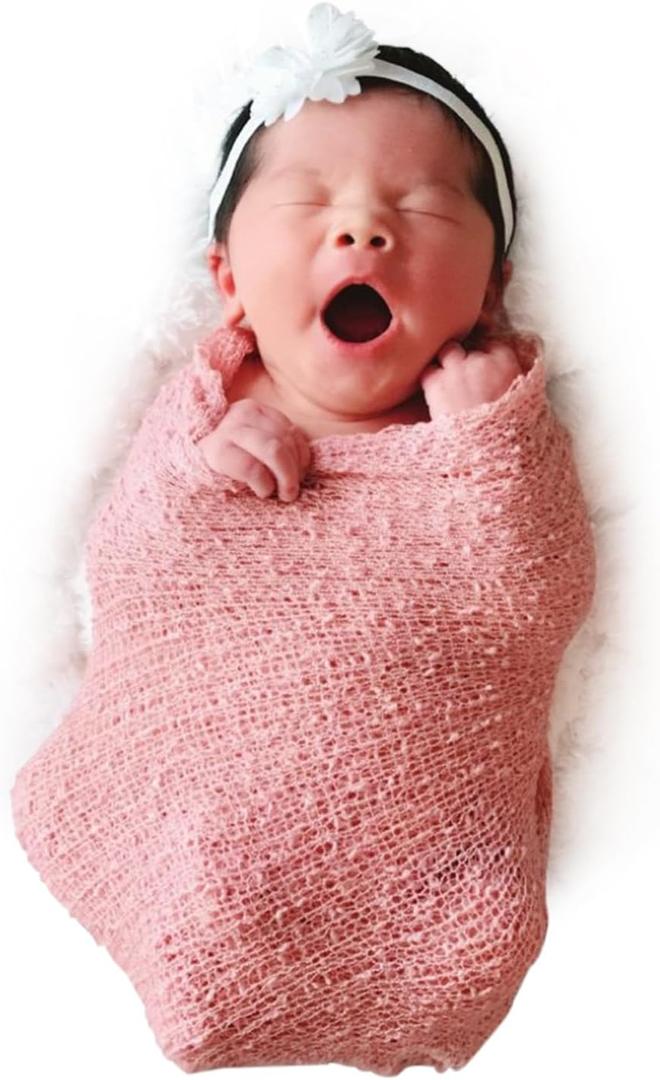 Newborn Photography Props Stretch Newborn Photography Wrap Blanket for Baby Boys Girls Posing Photo Shoot Props, Full