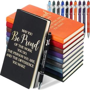Yeaqee 20 Pack Graduation Gifts Leather Journal Notebook with Ballpoint Pen 2026 High School College Masters Degree Phd Nurse Graduation Gift Ideas for Her Him Women Men(Proud)