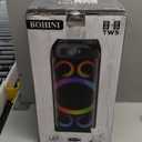 Bluetooth Speaker, 160W Peak Powerful Loud Stereo Sound Deep Bass Wireless Boombox Portable Large Party Speakers with Subwoofer TWS Pairing Dynamic LED Light for Outdoor Camping Backyard Events (Black)