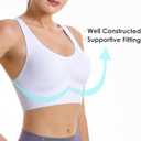 Evercute Sports Bra for Women Padded Medium Support Criss Cross Strappy Bras Seamless High Impact Yoga Exercise Athletic Bras (Large, Black White Gray 3 Pack)