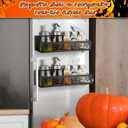 Beeveer 2 Pack Spider Web Magnetic Spice Rack for Refrigerator Metal Magnet Basket Shelf for Fridge Seasoning Storage Organizers Home Decor Kitchen Accessories (Black)