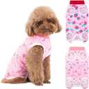 Coppthinktu 2PCS Dog Surgery Recovery Suit for Dogs Female After Surgery, Dog Onesie Abdominal Wounds Bandages, Surgical Spay Neuter Suits Bodysuit for Small Puppy, Anti Licking Cone Alternative, S