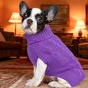 Dog Sweaters for Small Dogs Warm Dog Clothes Winter Chihuahua Clothes Girl Boy Puppy Sweater Cable Knitted Doggy Coat Soft Mini Dachshund Sweater with Turtleneck Pullover Design(D-Purple, X-Large)