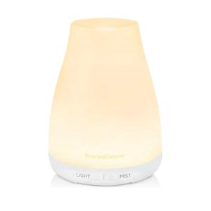 InnoGear Essential Oil Diffuser, Ultrasonic Diffusers for Home Aromatherapy Humidifier for Bedroom Room 7 Colors LED 2 Mist Mode Auto Off, Basic White