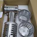 Large Stainless Steel Slicer Shredder Attachment for KitchenAid Mixers,Dishwasher Safe Vegetable Cheese Grater Accessories with 4 Cutting Blades by KINGEAGLE