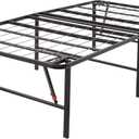 Amazon Basics Foldable Metal Platform Bed Frame, Noise-Free Mattress Foundation with Tool-Free Assembly, 18 Inches High, Sturdy Steel Frame, No Box Spring Needed, Twin Size, Black