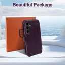 VANAVAGY Wallet Case for Galaxy S24 with RFID Blocking Card Holder, [Screen Protector & Camera Lens Protector] PU Leather Flip Case with Wrist Strap for Wireless Charging, Purple