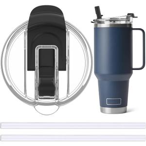 Jmoe USA 42oz, 35oz, 30oz, 26oz Replacement Straw Lid For Yeti Rambler With Handle | Fits Reduce 40oz Tumblers | Fits Hydroflask Traveler 32oz & 40oz | 2-in-1 Leak Proof Accessory (1-Pack)