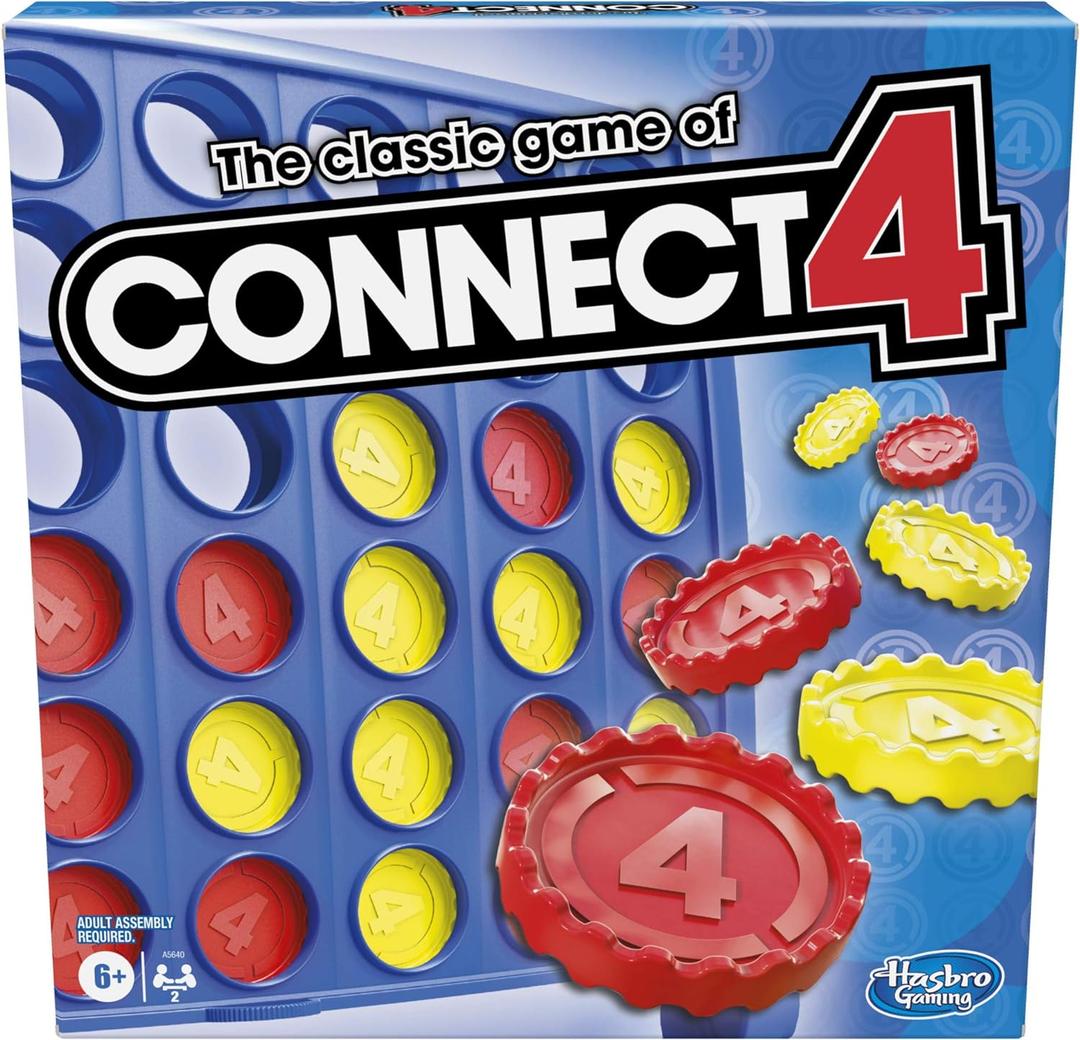 Hasbro Gaming Connect 4 Classic Grid,4 in a Row Game,Strategy Board Games for Kids,2 Player .for Family and Kids,Ages 6 and Up (ONE SIZE)