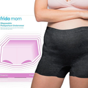Frida Mom 8pc Postpartum Underwear, Disposable Boyshort Panties, Seamless, Stretch Support, New Mom Essentials, Size Regular (28in42in), Black