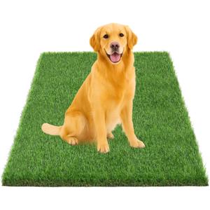 THREE ORANGES Artificial Grass, Reusable Dog Training Mat Large Size - 47x31 Inch Fake Grass Turf with Drainage Holes for Outdoor Indoor, Porch, Patio, Balcony