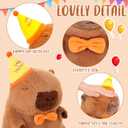 Cute Capybara Plush - Kawaii Happy Birthday Capybara Stuffed Animal, Soft Capybara Plushies Toys Hugging Pillow, Birthday Gift for Kids Boys Girls Adult 12 inch (Yellow)
