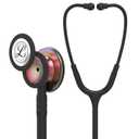 3M Littmann Classic III Monitoring Stethoscope, 5870, More Than 2X as Loud, Weighs Less, Stainless Steel Rainbow-Finish Chestpiece, 27" Black Tube, Stem and Headset