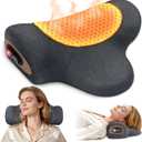 Rechargeable 3-in-1 Neck Massager Pillow with Heat,Vibration & Air Traction - Heated Neck Pillow Massage Hump Soothing Neck Relaxation, Posture Support & Stress Relief (Black)