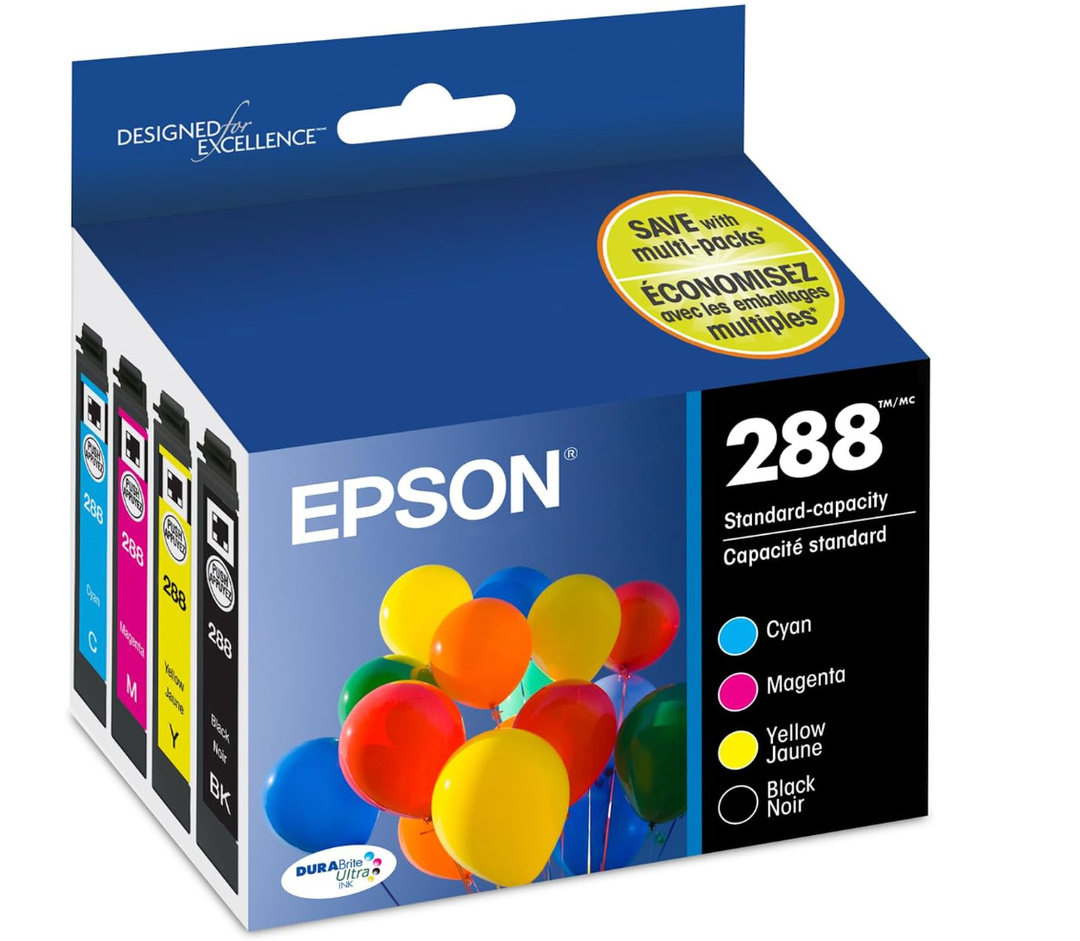 EPSON 288 DURABrite Ultra Ink Standard Capacity Color Combo Pack (T288520S) Works with Expression XP330, 430, 434, 340, 440, 446, Cyan and Magenta