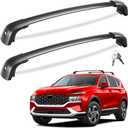 Tuyoung 300lbs Roof Rack Cross Bars Compatible with 2019-2023 Hyundai Santa Fe & Santa Fe Hybrid, Lockable Anti-Theft Aluminum Roof Rail Crossbars Luggage Carrier Kayak Bike Cargo Accessories