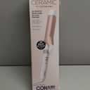 Conair Double Ceramic 1 -Inch Curling Iron, 1 -Inch Barrel Creates Soft Waves & Curls, Hair Curler for Use on Medium & Long Hair, White/Rose Gold