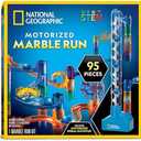 National Geographic Marble Run with Motorized Elevator - 45-Piece Marble Maze Kit with Motorized Spiral Lift, 20 Marbles, Perpetual Motion Machine, STEM Gifts for Boys and Girls, Kids Physics Toys