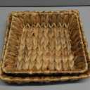 Small Wicker Basket Square 2 Pack, Small Rattan Basket Set for Gifts,Entryway Console,Tabletop,Office | Woven Wicker Decorative Desk Baskets for Organizing