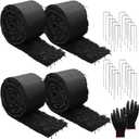 4 Pcs Rubber Mulch for Landscaping Garden Mulch Black Roll Rubber Mulch Mat Natural-Looking Edging Border Cuttable Reduced Weed Growth Organic Soil Fertilizer Bed Liner for Garden 10 Ft Long Each 2025