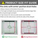 2 Pack 304 Stainless Steel Sink Protector Rack, Sink Tray Fits 10.75" x 12.4" Sinks, Center Drain Hole Required, Rust-Resistant Grid for Kitchen Sink Bottom, Drainage Support, Scratch Prevention